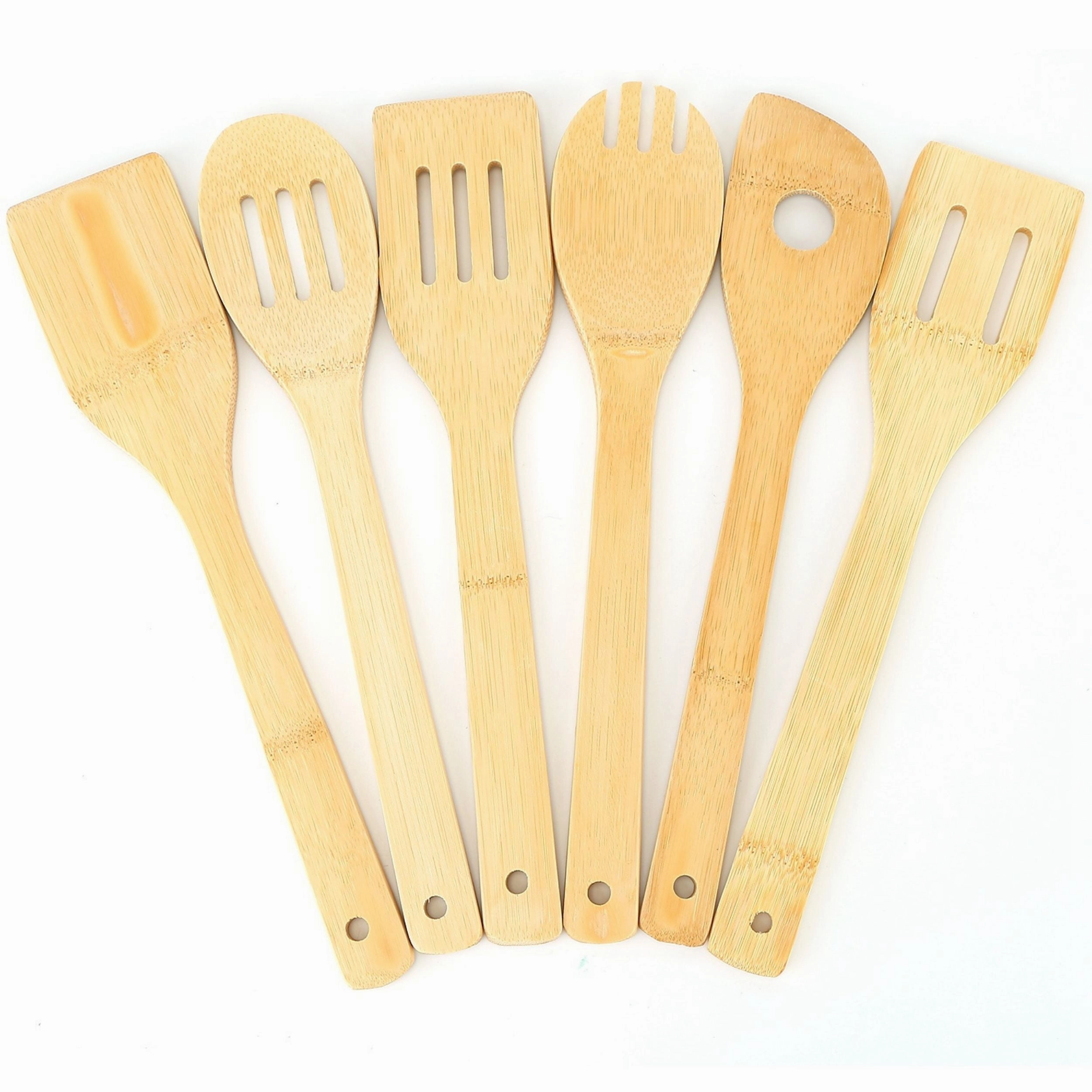 6Pc Bamboo Wooden Spoons and Spatula Set - Nonstick Cookware Kitchen Tools Cooking Tools & Accessories clearance kits