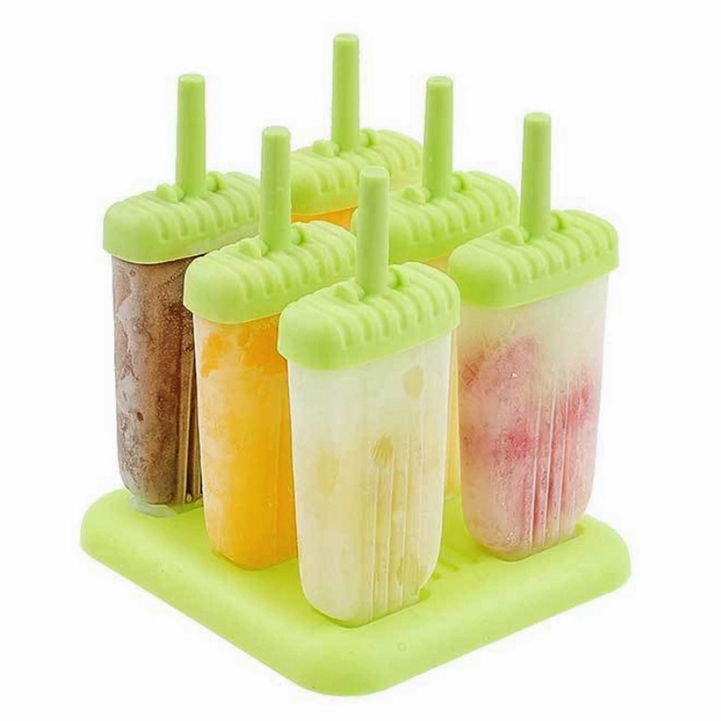 6Pcs Reusable Ice Pop Maker DIY Ice Cream Bar Mold Plastic