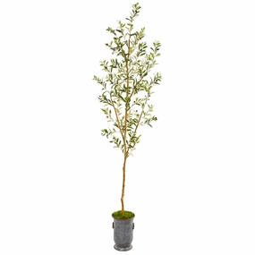 7.5' Olive Artificial Tree in Decorative Planter Faux Florals online special