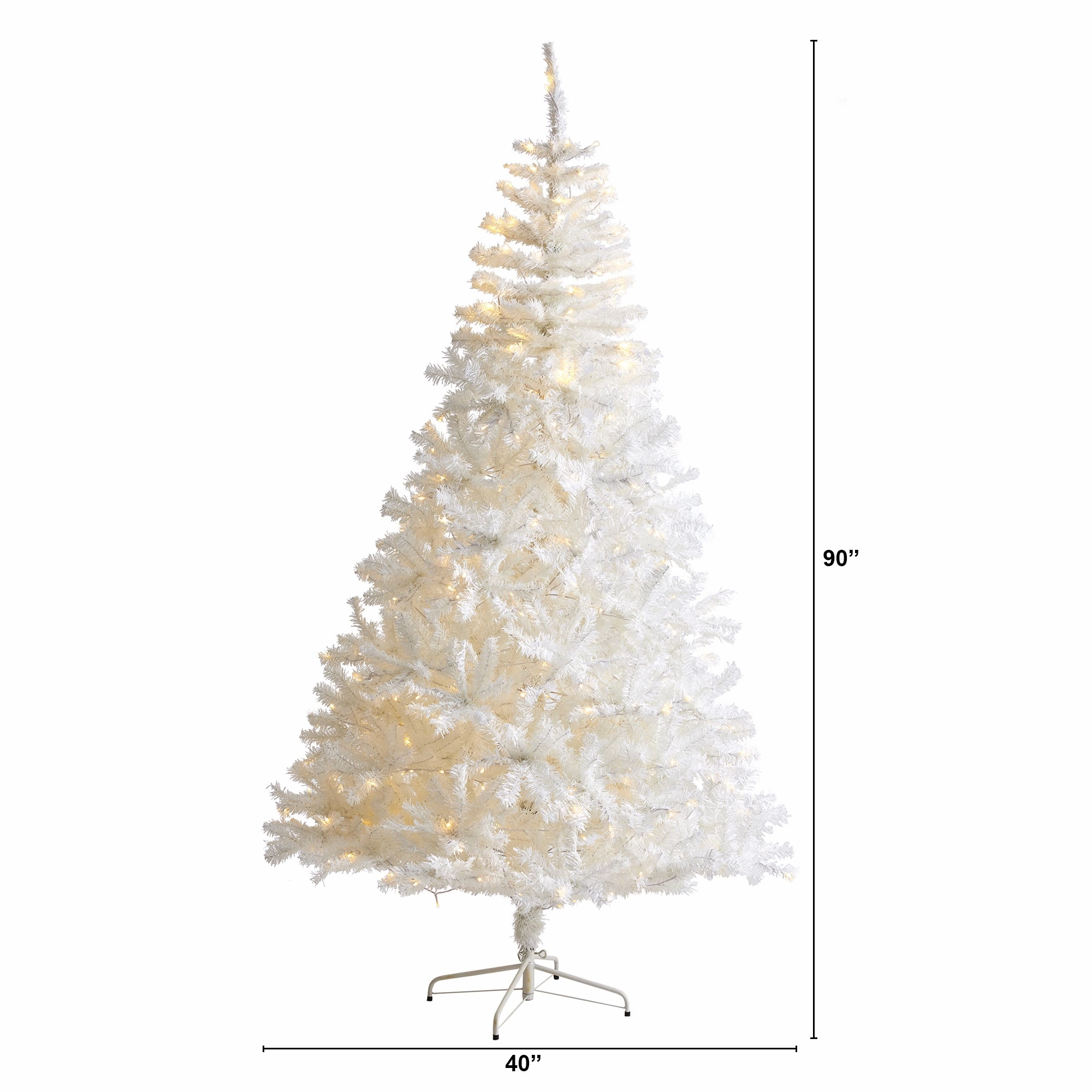 7.5' White Artificial Christmas tree w/400 LED and 1380 Tips