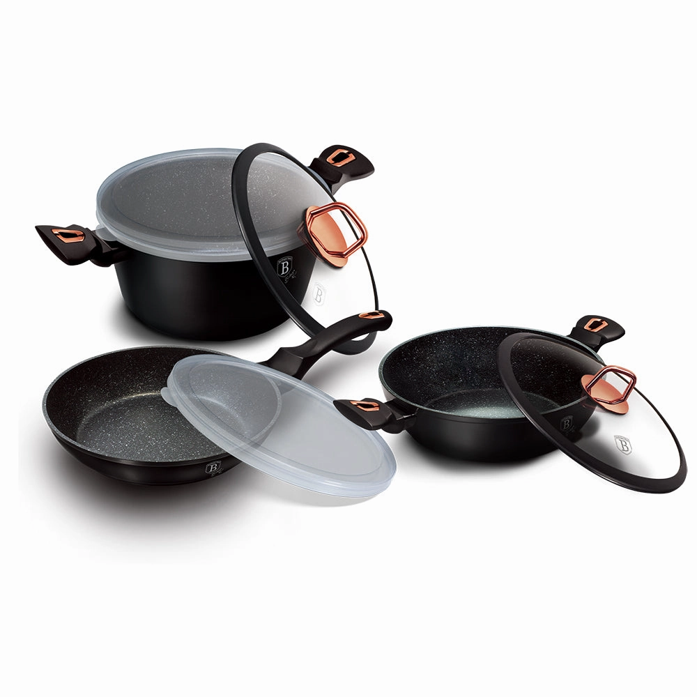 7-Piece Cookware Set Black Rose Collection