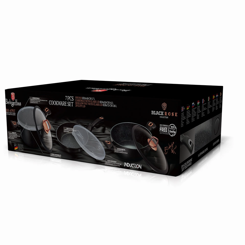 7-Piece Cookware Set Black Rose Collection