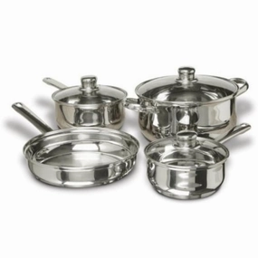 7-Piece Stainless Steel Cookware Set with Tempered Glass Lids Cookware online kitchen sale