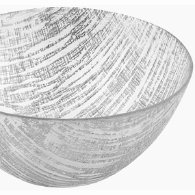 8 Hand Crafted Glass Silver Accent Salad Or Serving Bowl Cooking Tools & Accessories outlet tools