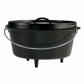 8-Quart Deep Seasoned Cast Iron Dutch Oven with Lid and Metal Handle Cookware online kitchen sale