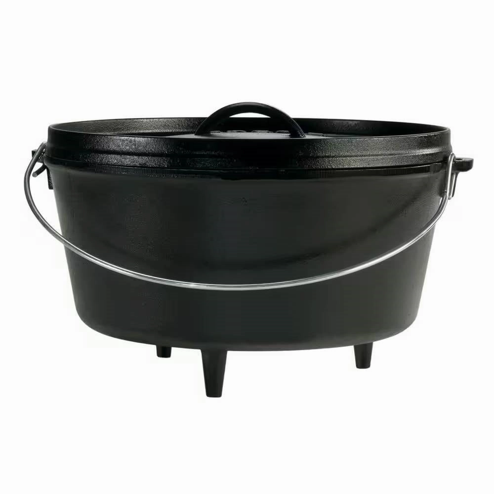 8-Quart Deep Seasoned Cast Iron Dutch Oven with Lid and Metal Handle Cookware online kitchen sale