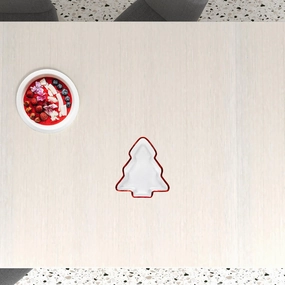 8" Clear and Red Christmas Tree Crystal Serving Tray Cooking Tools & Accessories outlet tools
