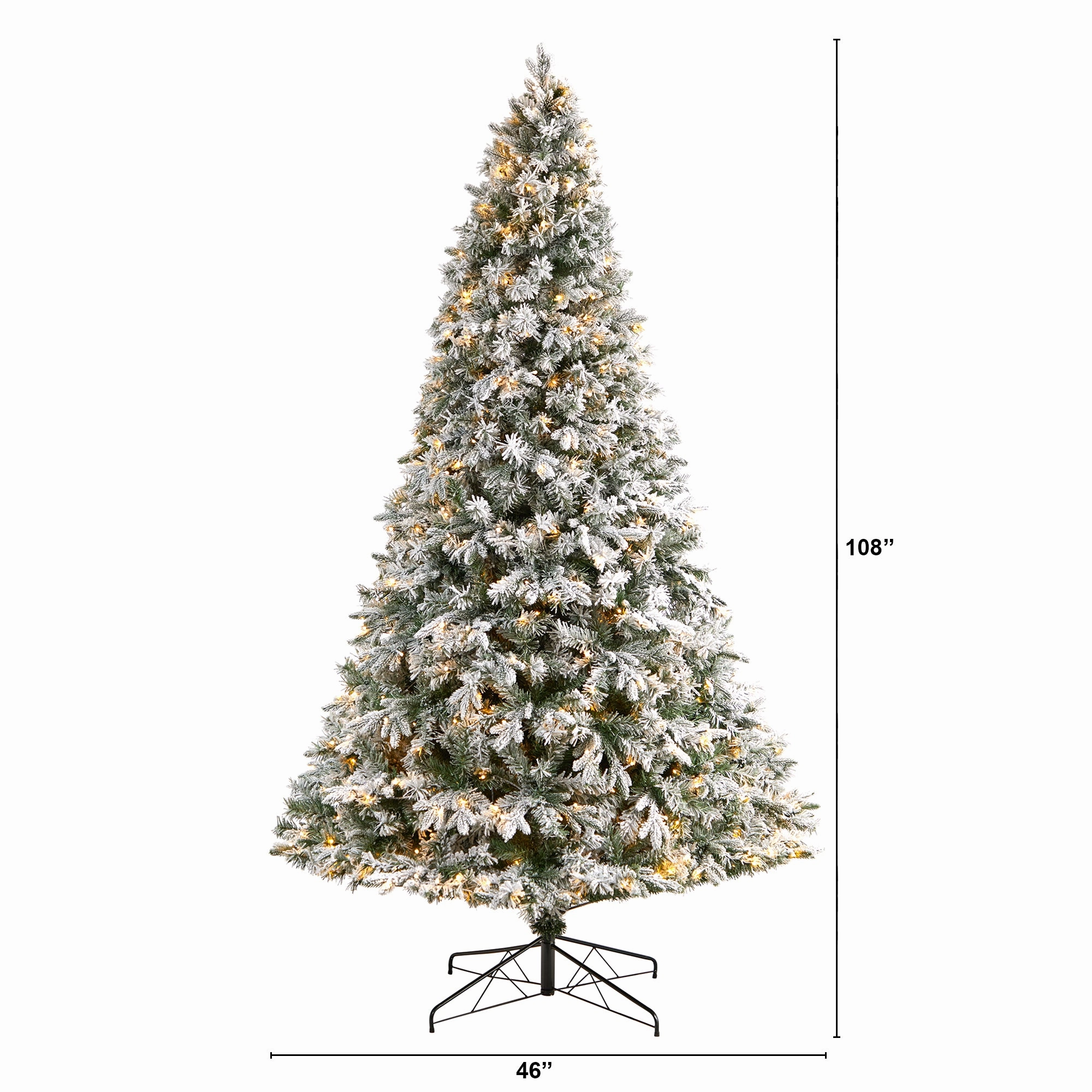 9' Flocked Vermont Mixed Pine Artificial Christmas Tree