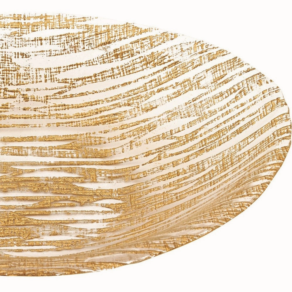 9 Hand Crafted Glass Oval Gold Salad Or Centerpiece Bowl Cooking Tools & Accessories outlet tools