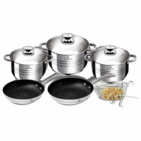 9-Piece Stainless Steel Cookware Set Blauman Collection Cookware holiday sale