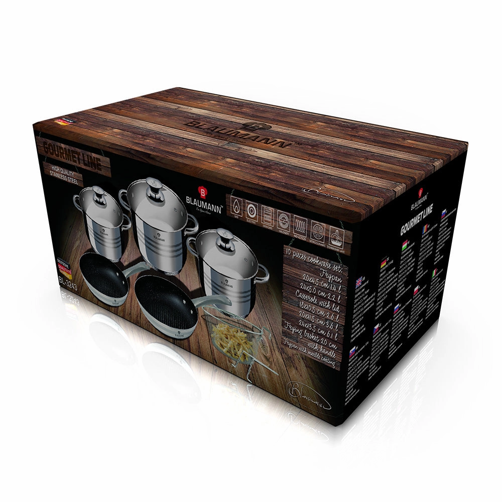 9-Piece Stainless Steel Cookware Set Blauman Collection