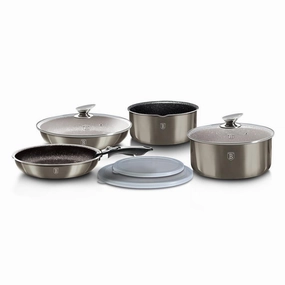 9-Pieces Cookware Set w/ Detached Ergonomic Handle Carbon Collection Cookware holiday sale