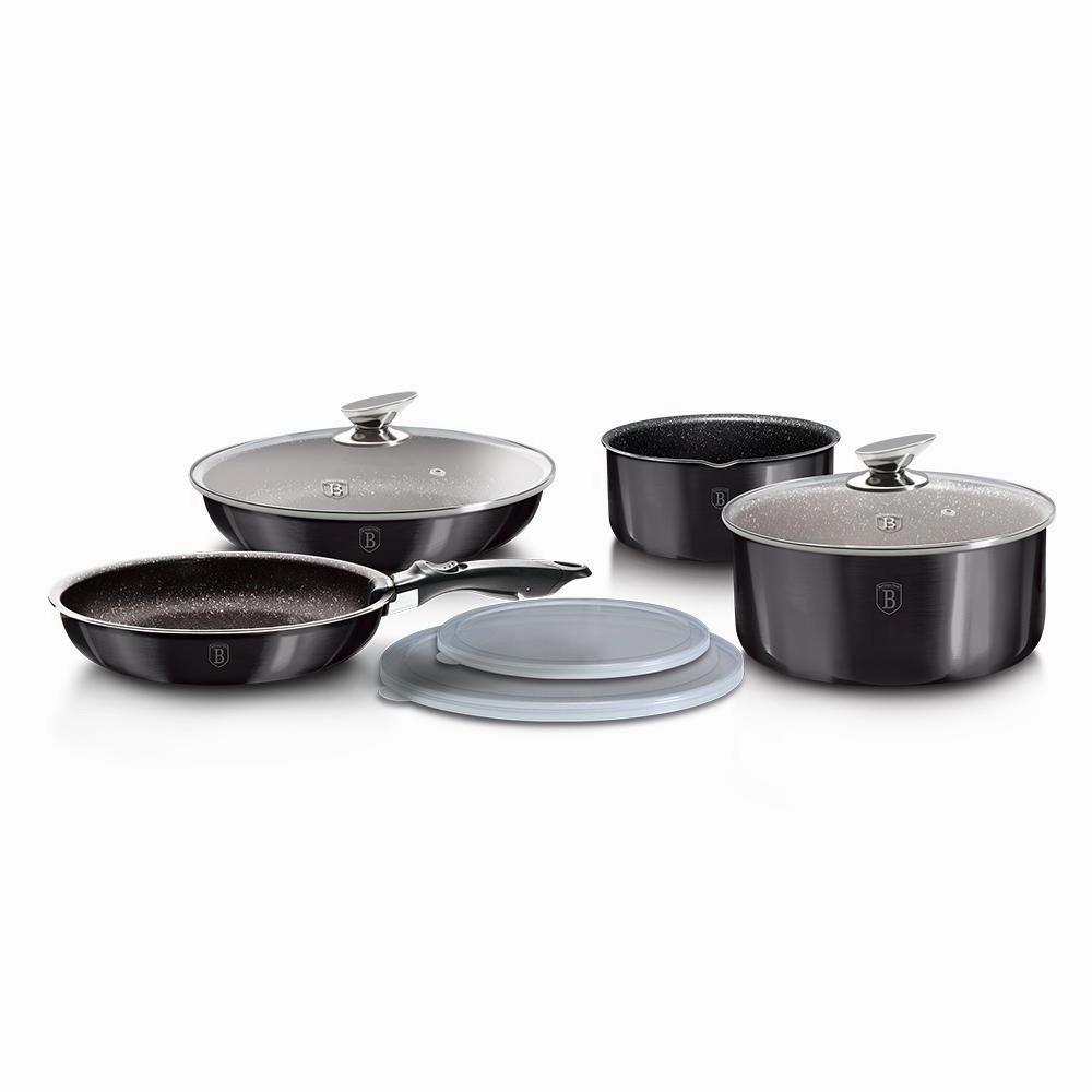 9-Pieces Cookware Set w/ Detached Ergonomic Handle Carbon Pro Collection Cookware holiday sale