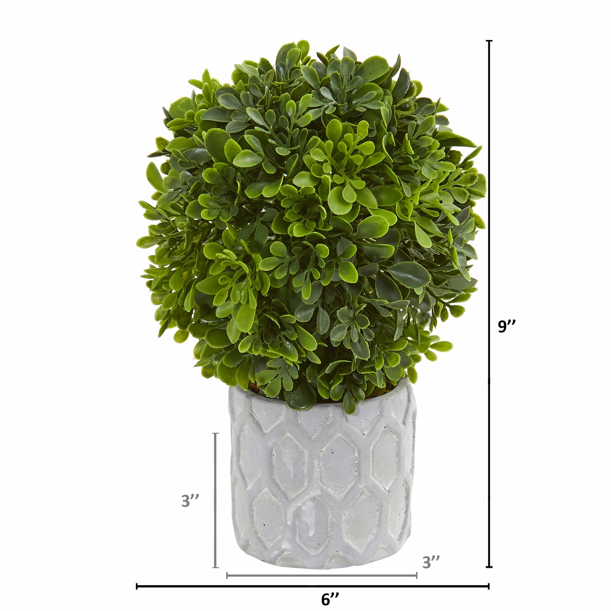 9" Boxwood Artificial Mini Topiary (Set of 3)