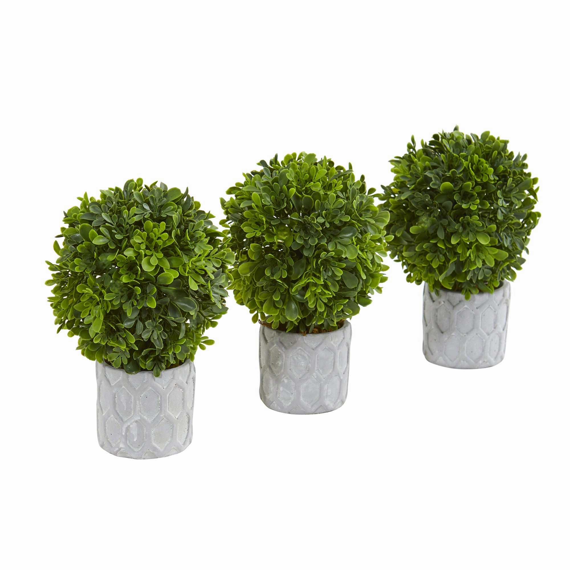 9" Boxwood Artificial Mini Topiary (Set of 3) Faux Florals online special
