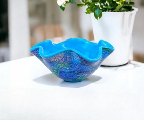 9" Modern Blue And Green Glass Centerpiece Bowl Cooking Tools & Accessories outlet tools