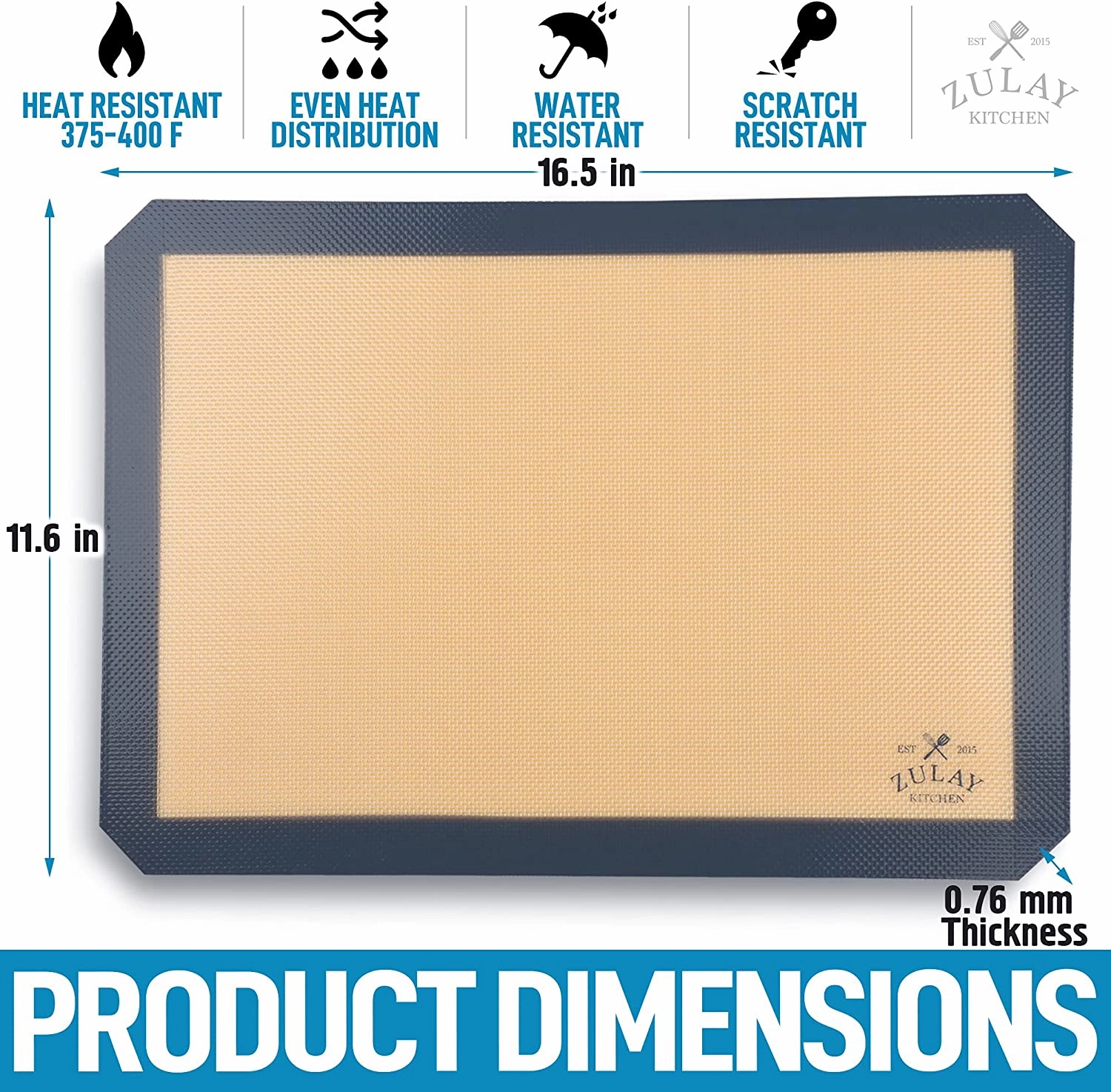 (2 Pack) Reusable Silicone Baking Mat Sheet Set