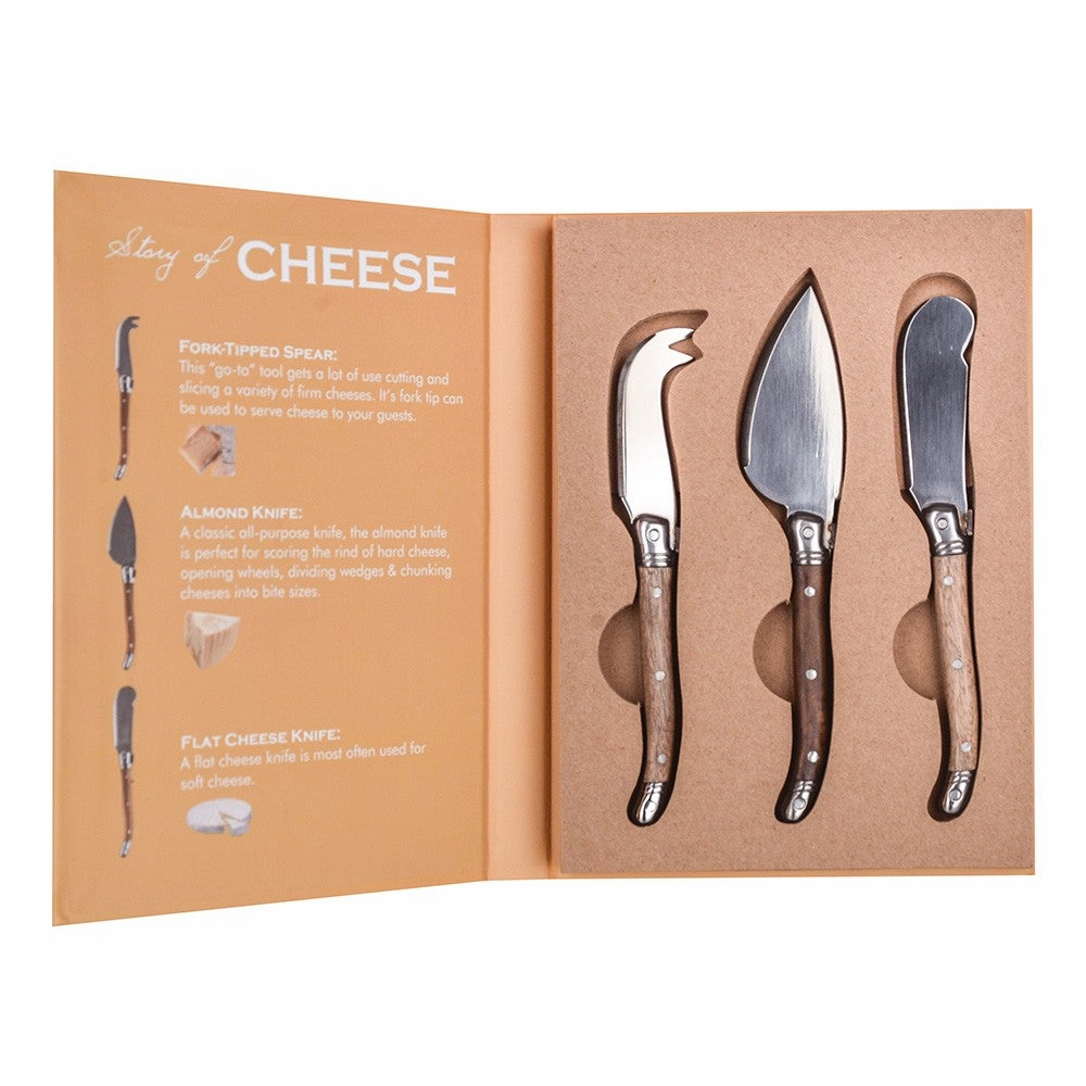 Acacia Wood 3 Piece Cheese Knife Set Serveware clearance shop