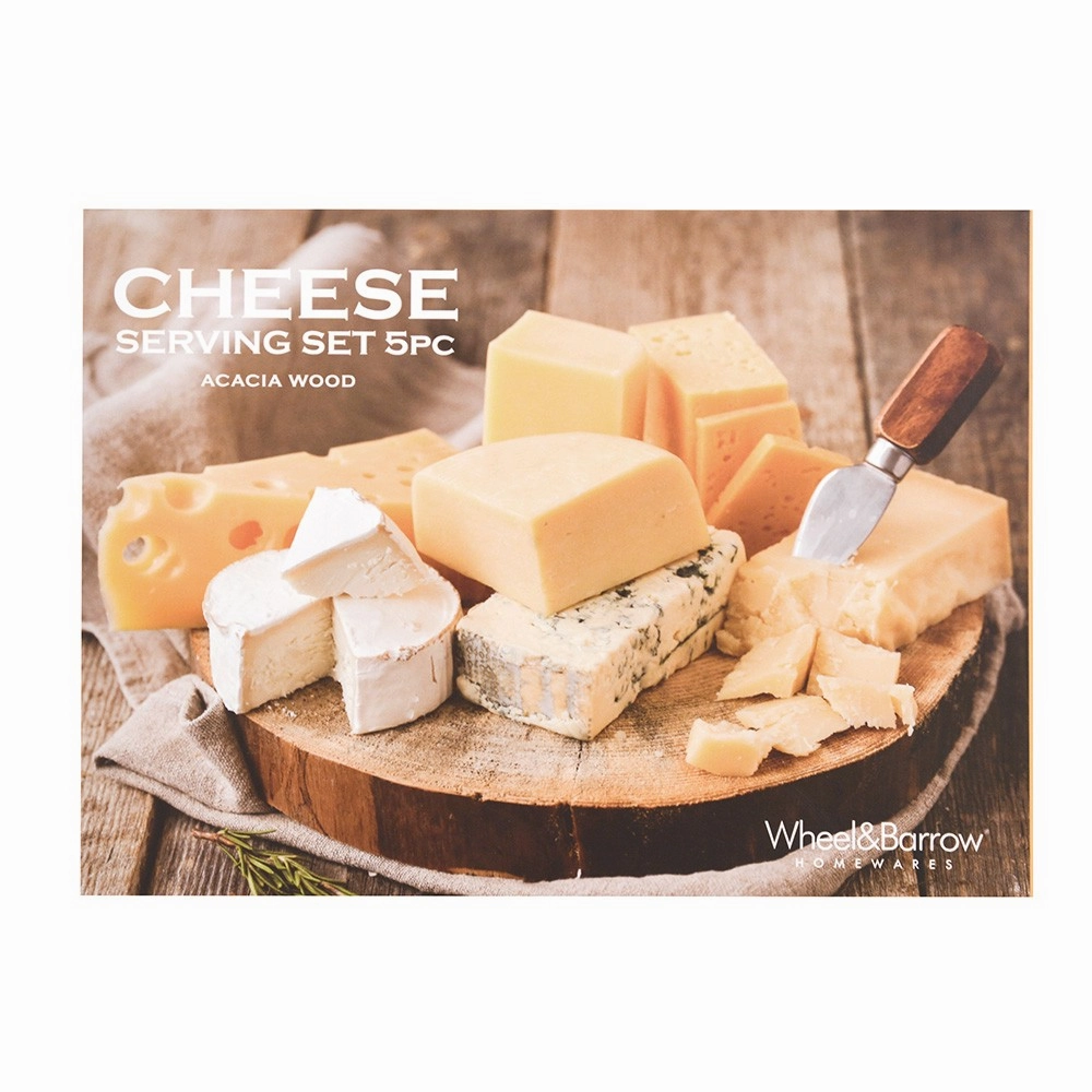 Acacia Wood 5 Piece Cheese Knife Set