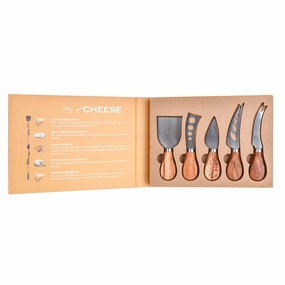 Acacia Wood 5 Piece Cheese Knife Set Serveware clearance shop