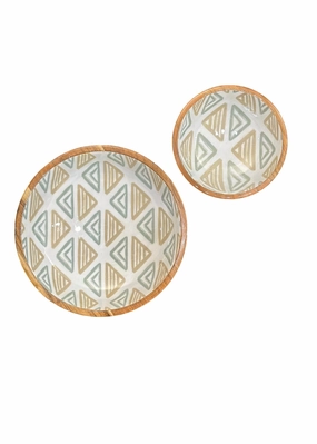 Acacia Wood Bowl Set In Multi Serveware deals online