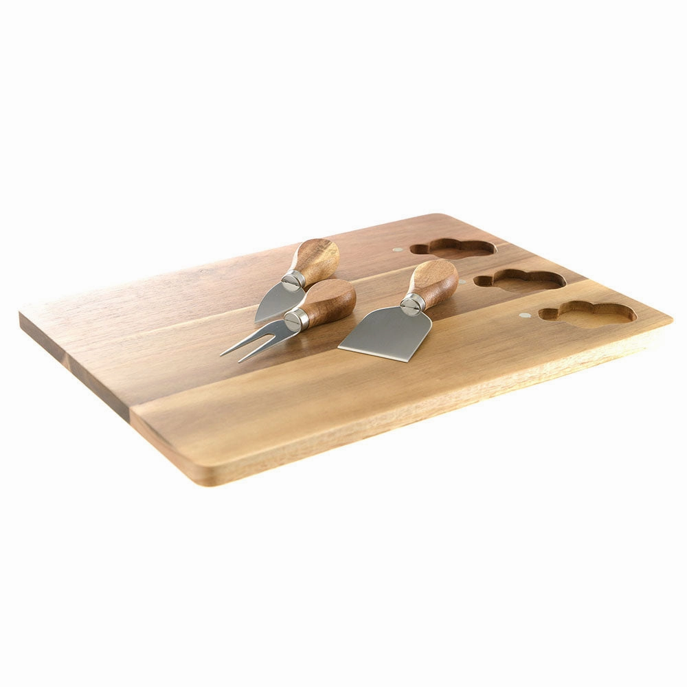 Acacia Wood Cheese Knife Set & Board