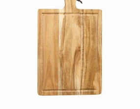 Acacia Wood Cutting Board With Handle In Natural Brown Cutlery knife sets deals