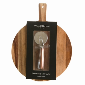 Acacia Wood Pizza Set with Cutter Serveware clearance shop