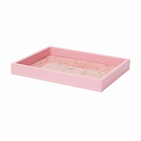 Addison Ross Chinoiserie Pink Lacquer Tray (11x8) Decorative Trays cheap sale