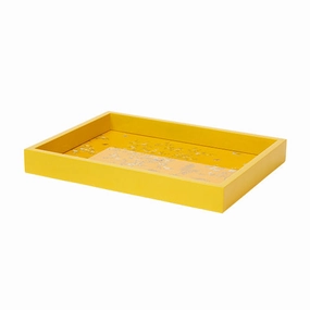 Addison Ross Chinoiserie Yellow Lacquer Tray (11x8) Decorative Trays cheap sale