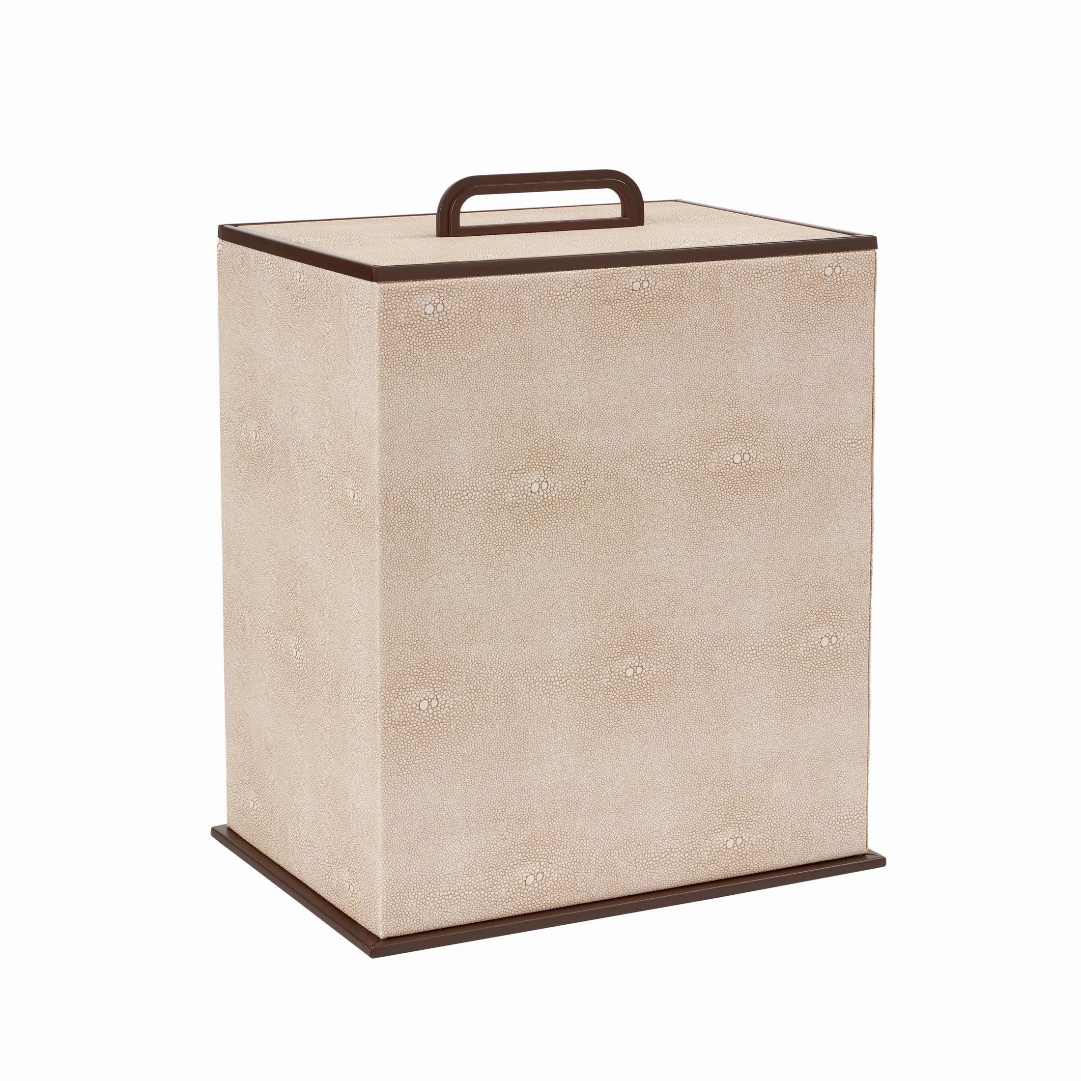 Addison Ross Ecru Faux Shagreen Bin (Cream) Home Decor Office Organization Convenient shopping