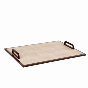 Addison Ross Ecru Faux Shagreen Tray Decorative Trays cheap sale