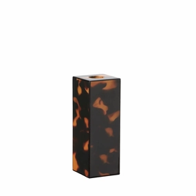 Addison Ross Faux Tortoiseshell Lacquer Medium Candlestick 5.5" Candle Holders discount collection