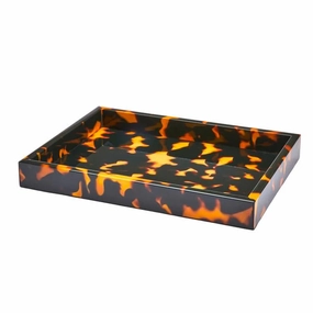 Addison Ross Faux Tortoiseshell Small Lacquered Serving Tray 11" Decorative Trays cheap sale