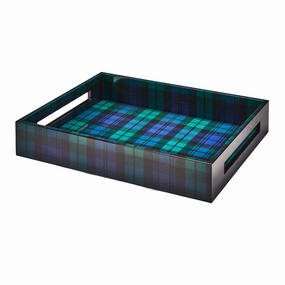 Addison Ross Green Tartan Medium Tray 16" Decorative Trays cheap sale