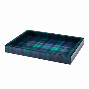 Addison Ross Green Tartan Small Tray 11" Decorative Trays cheap sale