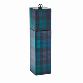 Addison Ross Green Tartan Square Pillar Salt or Pepper Mill Candle Holders discount collection