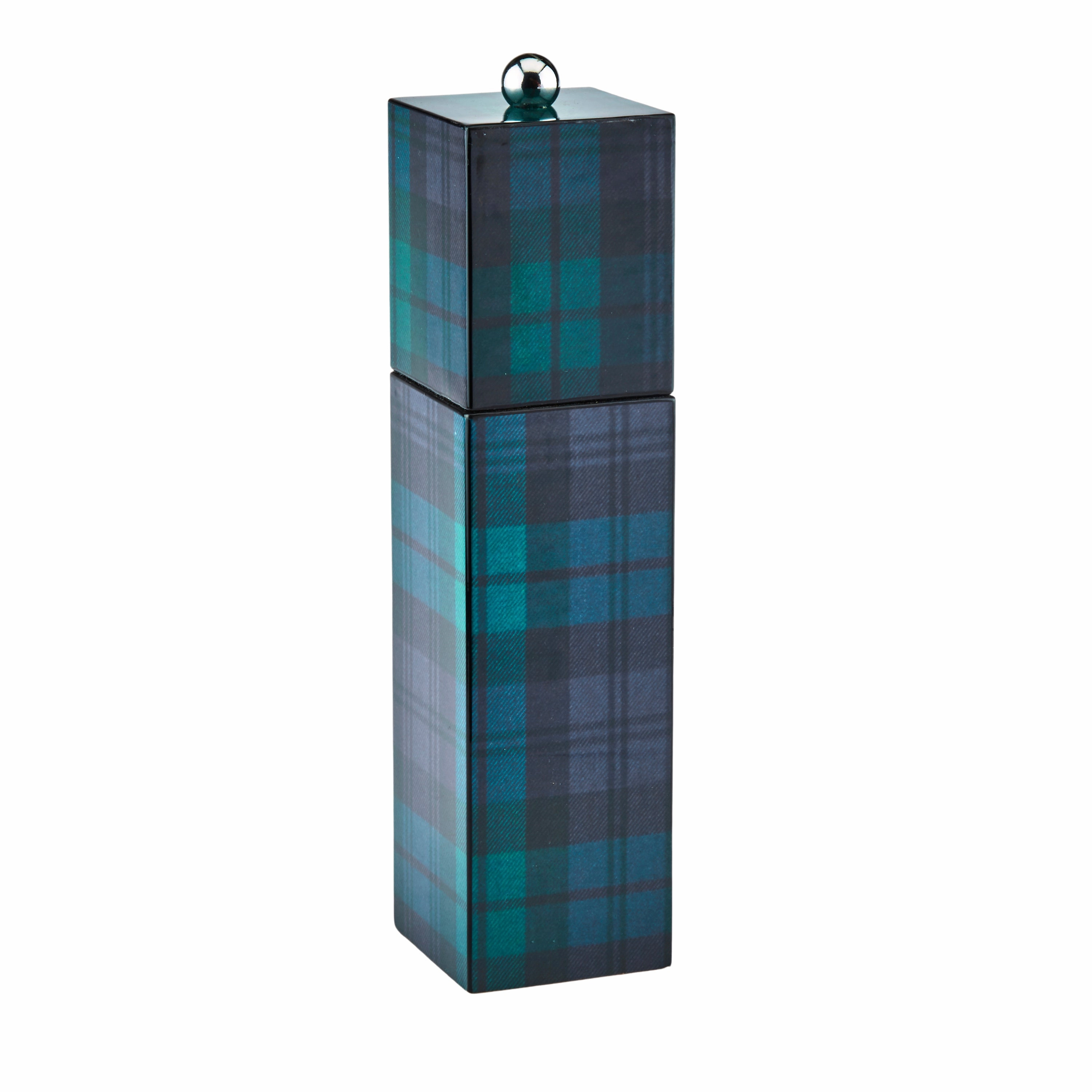 Addison Ross Green Tartan Square Pillar Salt or Pepper Mill Candle Holders discount collection