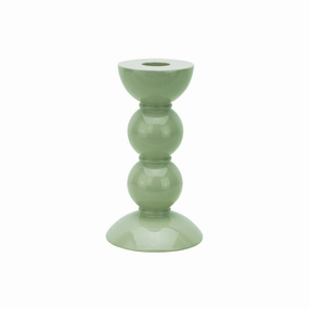 Addison Ross Lacquer Bobbin Candlestick 5.5" (Sage) Candle Holders discount collection