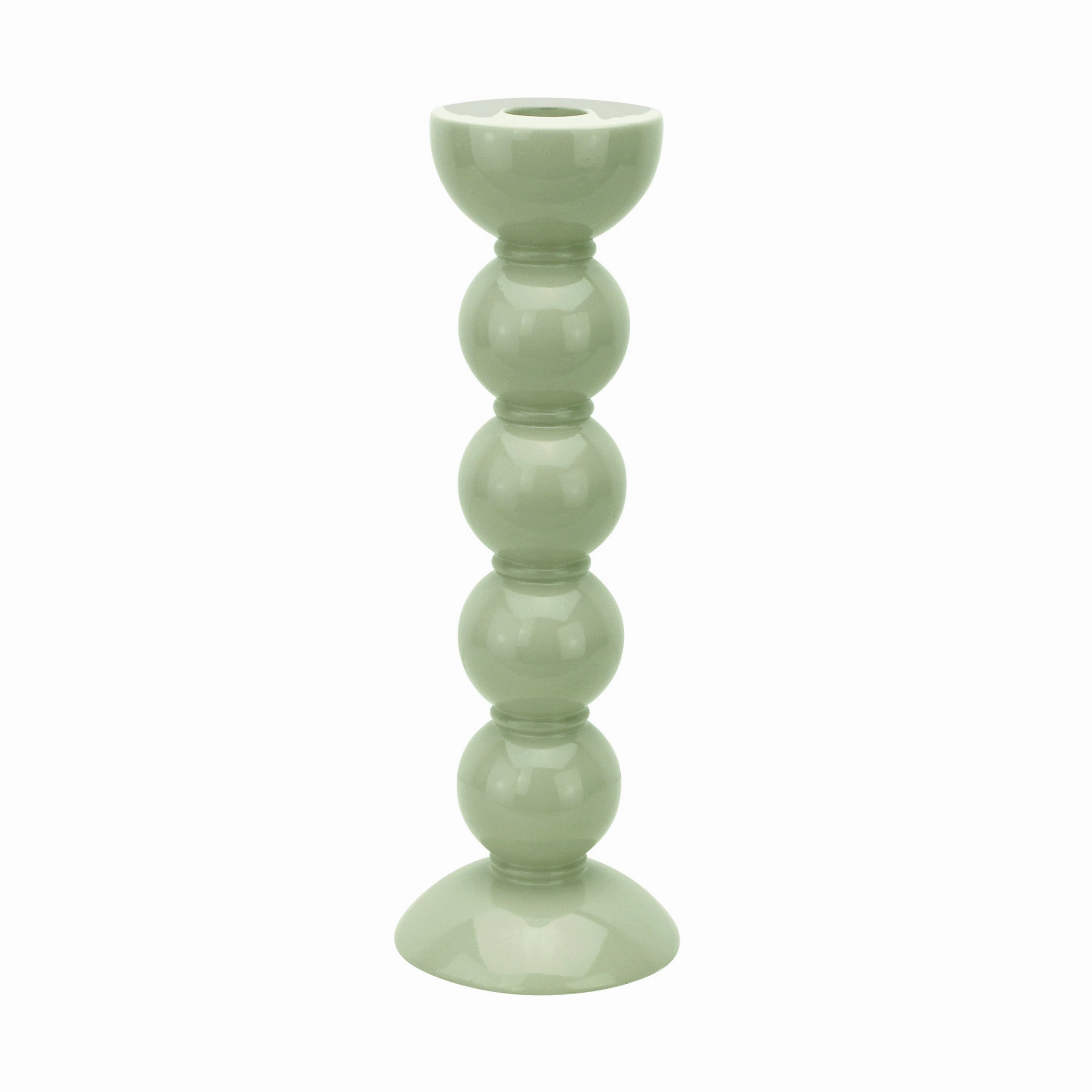 Addison Ross Lacquer Bobbin Candlestick 9.5" (Sage) Candle Holders discount collection