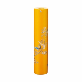 Addison Ross Lacquer Chinoiserie Candlestick 9.6" (Yellow) Candle Holders discount collection