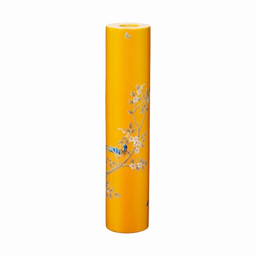 Addison Ross Lacquer Chinoiserie Candlestick 9.6" (Yellow) Candle Holders discount collection
