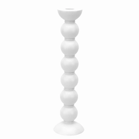 Addison Ross Lacquer Extra Tall Bobbin Candlestick 12.5" (White) Candle Holders discount collection