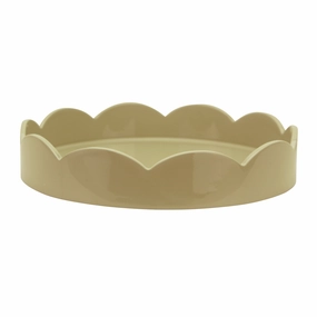 Addison Ross Lacquer Round Scalloped Tray (Cappuccino) 8.5" Decorative Trays cheap sale
