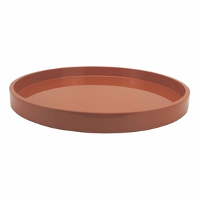 Addison Ross Lacquer Round Tray (Orange) 16" Decorative Trays cheap sale