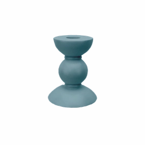 Addison Ross Lacquer Small Bobbin Candlestick 4" (Chambray Blue) Candle Holders discount collection