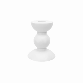 Addison Ross Lacquer Small Bobbin Candlestick 4" (White) Candle Holders discount collection