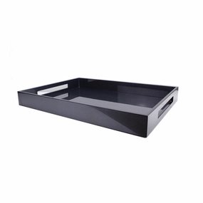 Addison Ross Lacquered Carbon Fibre Tray 22x16 Decorative Trays cheap sale