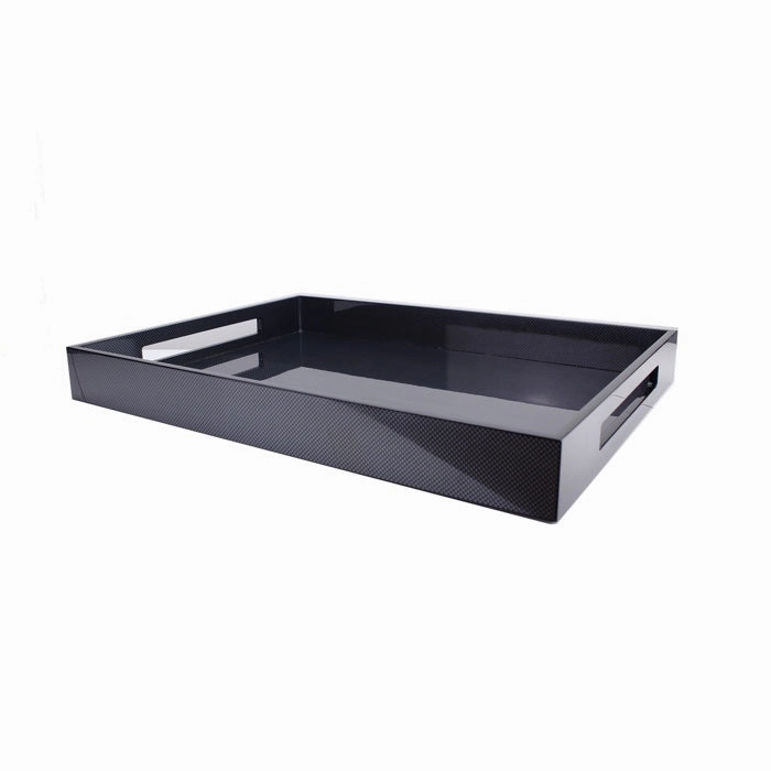 Addison Ross Lacquered Carbon Fibre Tray 22x16 Decorative Trays cheap sale