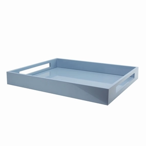 Addison Ross Lacquered Tray (Pale Denim) 16x14 Decorative Trays cheap sale